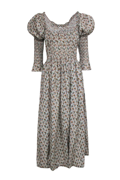 Current Boutique-Doen - Ivory w/ Multi Color Floral Print Maxi Dress Sz Xl