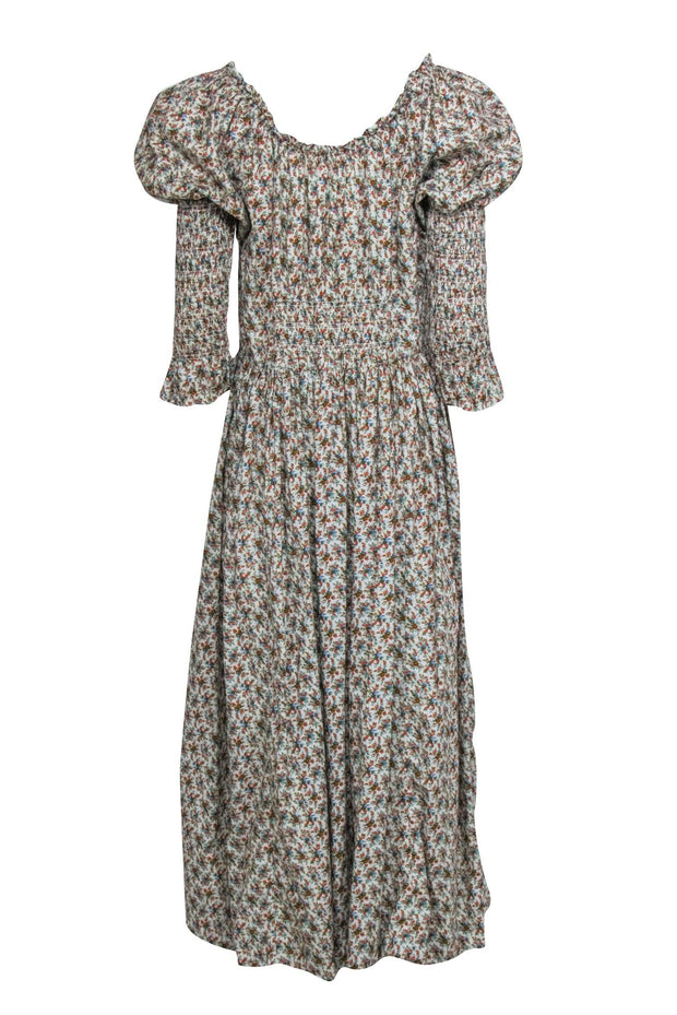 Current Boutique-Doen - Ivory w/ Multi Color Floral Print Maxi Dress Sz Xl