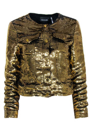 Current Boutique-Dolce Cabo - Gold Sequin Button Jacket Sz S