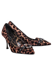 Current Boutique-Dolce & Gabbana - Brown & Tan Leopard Print Pointed Toe Pumps Sz 6.5