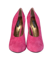 Current Boutique-Dolce & Gabbana - Pink Suede Angular Heel Pumps Sz 9