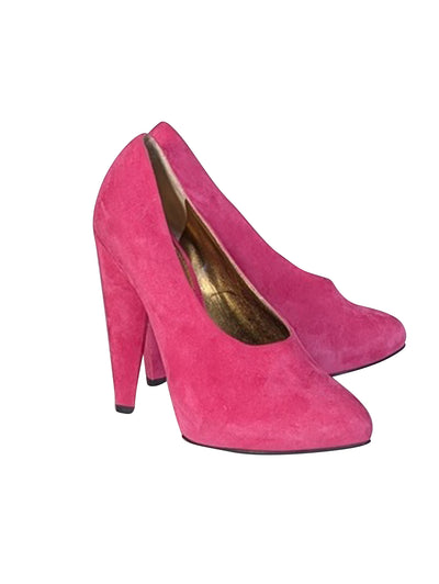 Current Boutique-Dolce & Gabbana - Pink Suede Angular Heel Pumps Sz 9
