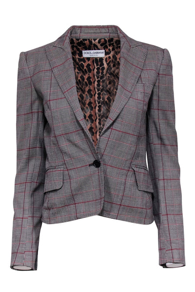 Current Boutique-Dolce & Gabbana - Beige, Black, & Red Plaid Blazer Sz 2