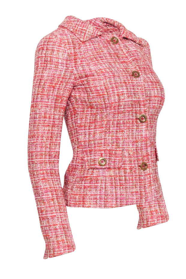 Current Boutique-Dolce & Gabbana - Red, Pink, & Cream Tweed Blazer Sz 4