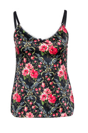 Current Boutique-Dolce & Gabbana - Black & Pink Floral Print Cami Sz M