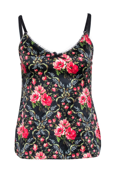 Current Boutique-Dolce & Gabbana - Black & Pink Floral Print Cami Sz M