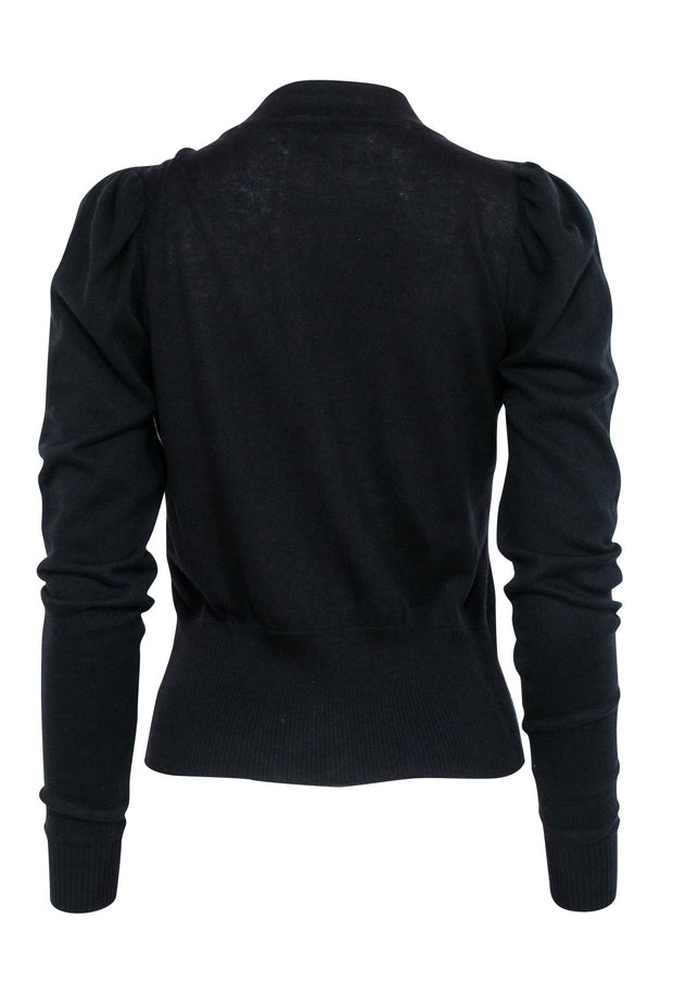 Current Boutique-Dolce & Gabbana - Black Wool Blend Cardigan w/ Heart Buttons Sz 2