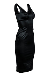 Current Boutique-Dolce & Gabbana - Black Satin Sleeveless Midi Dress Sz 2