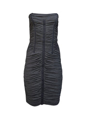 Current Boutique-Dolce & Gabbana - Grey & Black Ruched Strapless Dress Sz 4