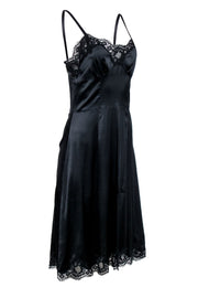 Current Boutique-Dolce & Gabbana - Black Silk Blend Lace Trim Slip Dress Sz 6