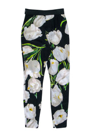 Current Boutique-Dolce & Gabbana - Black & Ivory Floral Skinny Leg Pant Sz 4