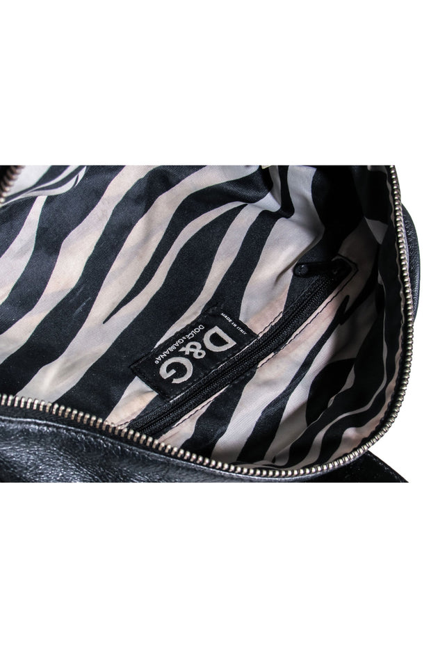 Current Boutique-Dolce & Gabbana - Black Calf Hair Textured Handbag