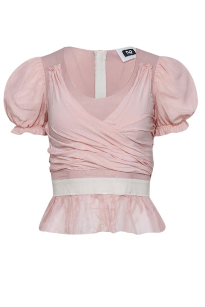 Current Boutique-Dolce & Gabbana - Light Pink Ruffle Detail Top Sz 4