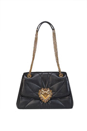 Current Boutique-Dolce & Gabbana - Black Leather Nappa Quilted Large Devotion Shoulder Bag