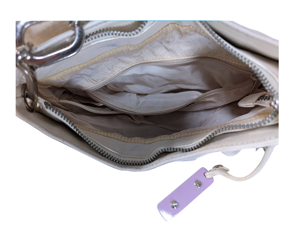 Current Boutique-Dolce & Gabbana - Ivory & Lilac Leather Shoulder Bag
