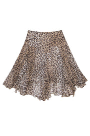 Current Boutique-Dolce & Gabbana - Sheer Brown Leopard Print High-Low Skirt Sz 2