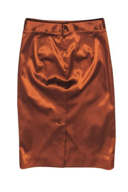 Current Boutique-Dolce & Gabbana - Rust Orange Satin Pencil Skirt Sz 6
