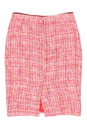 Current Boutique-Dolce & Gabbana - Red, Pink, & Cream Tweed Pencil Skirt Sz 8
