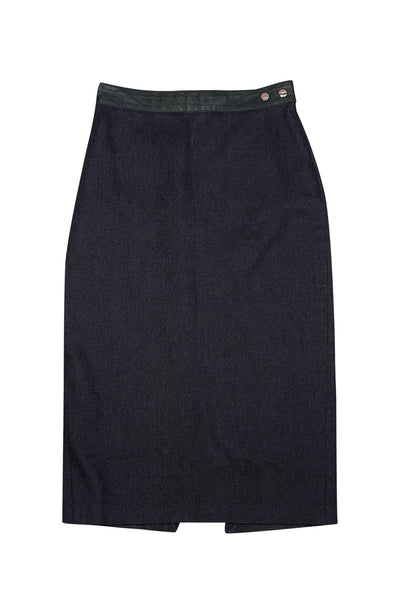 Dolce & Gabbana - Dark Denim Pencil Midi Skirt Sz XS - Current Boutique