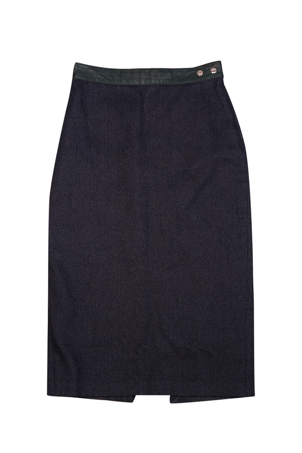 Dolce & Gabbana - Dark Denim Pencil Midi Skirt Sz XS - Current Boutique