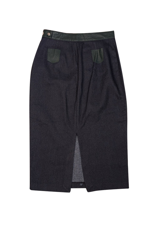 Dolce & Gabbana - Dark Denim Pencil Midi Skirt Sz XS - Current Boutique