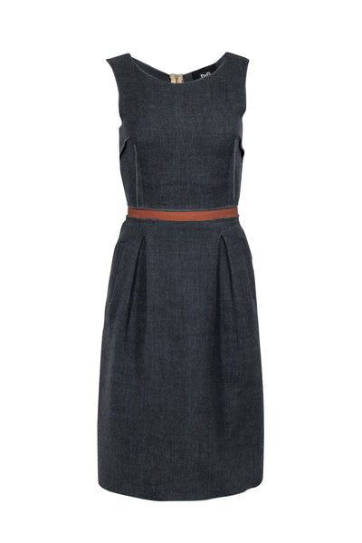 Current Boutique-Dolce & Gabbana - Grey Sleeveless Ruffle Back Dress Sz 6