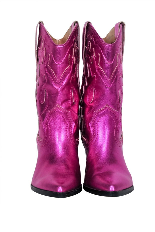 Current Boutique-Dolce Vita - Metallic Pink Western Style Short Boots Sz 7.5