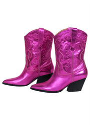 Current Boutique-Dolce Vita - Metallic Pink Western Style Short Boots Sz 7.5