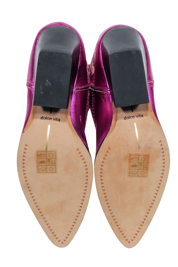 Current Boutique-Dolce Vita - Metallic Pink Western Style Short Boots Sz 7.5