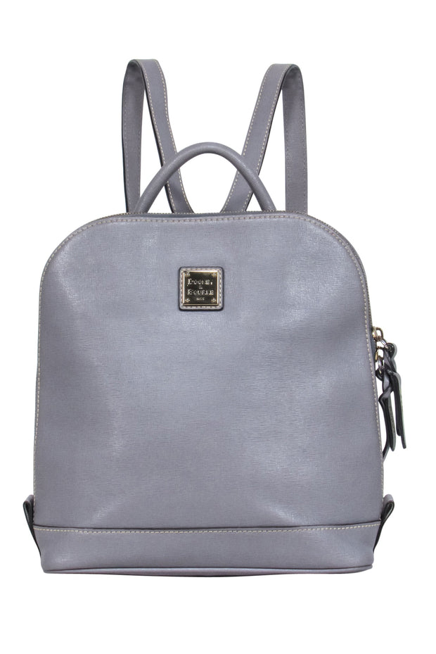 Current Boutique-Dooney & Bourke - Grey Zipper Around Saffiano Leather Backpack
