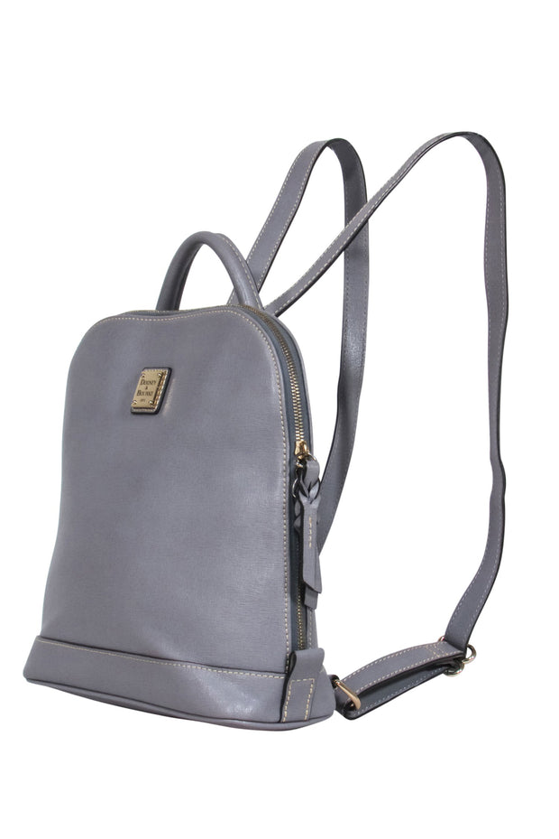 Current Boutique-Dooney & Bourke - Grey Zipper Around Saffiano Leather Backpack