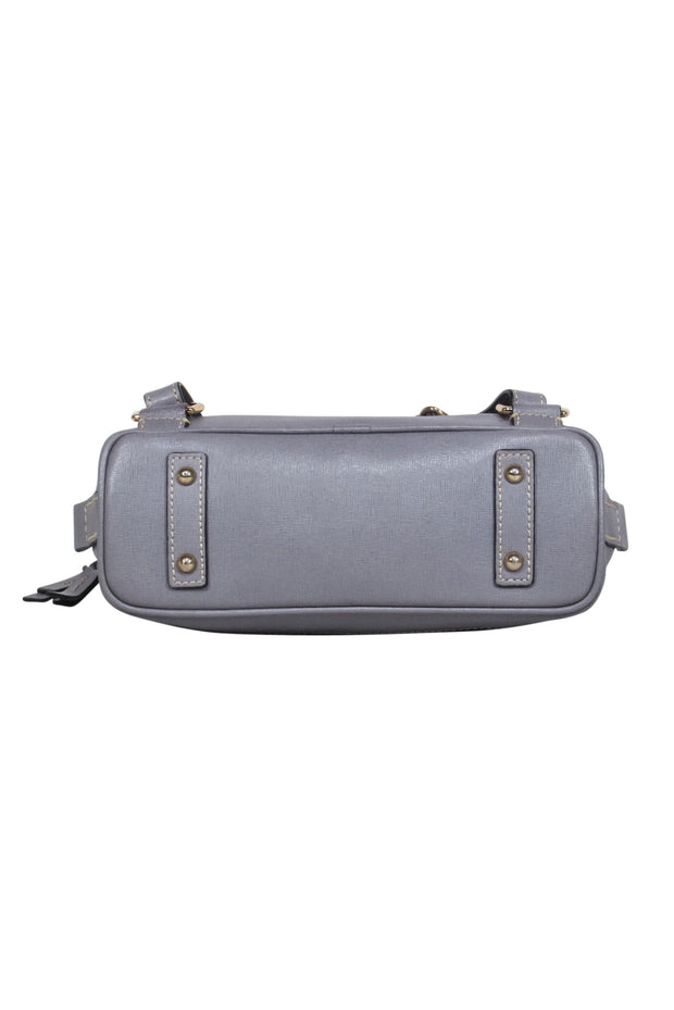 Current Boutique-Dooney & Bourke - Grey Zipper Around Saffiano Leather Backpack