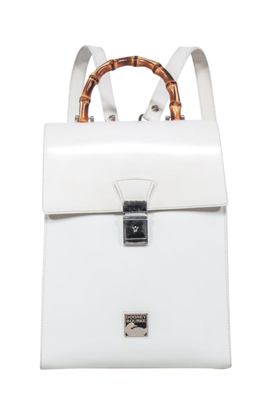 Current Boutique-Dooney & Bourke - White Backpack w/ Bamboo Handle