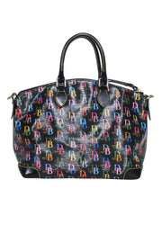 Current Boutique-Dooney & Bourke - Black w/ Rainbow Monogram Print Satchel
