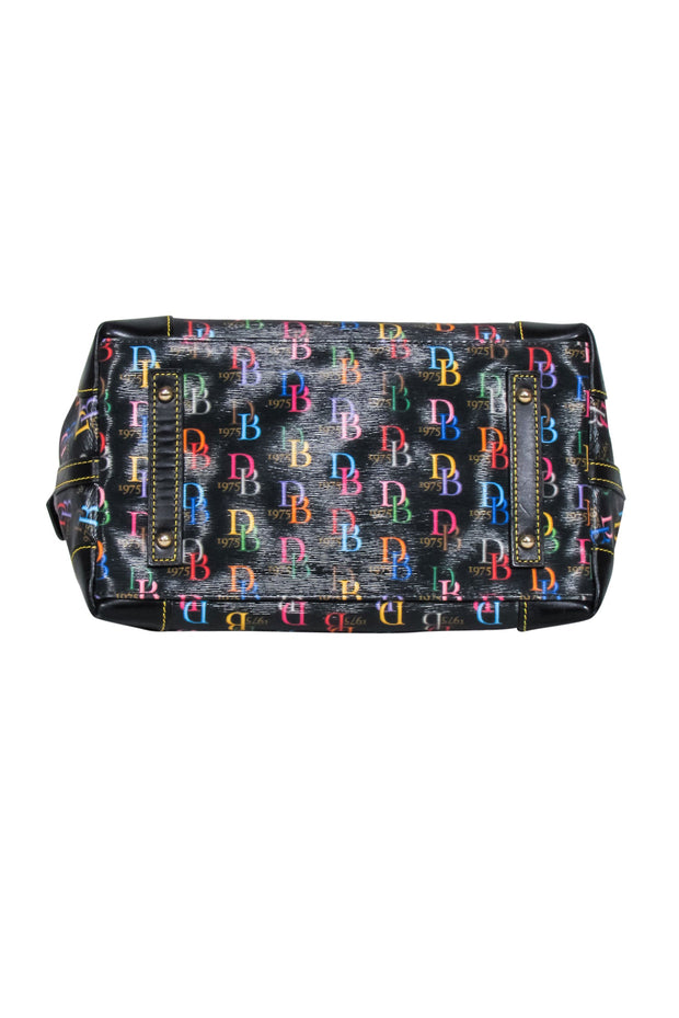 Current Boutique-Dooney & Bourke - Black w/ Rainbow Monogram Print Satchel