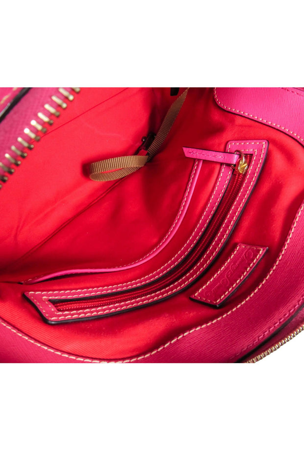 Current Boutique-Dooney & Bourke - Hot Pink Saffiano Leather Satchel Bag