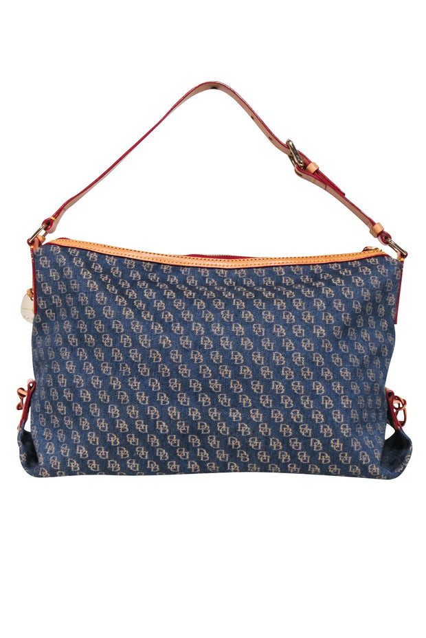 Current Boutique-Dooney & Bourke - Blue Denim Logo Brocade Shoulder Bag
