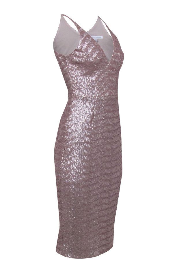 Current Boutique-Dress The Population - Pink Sequin Sleeveless Midi Dress Sz S