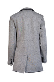 Elie Tahari - Grey Wool Blend Raw Edge Trim Blazer Sz 2 - Current Boutique