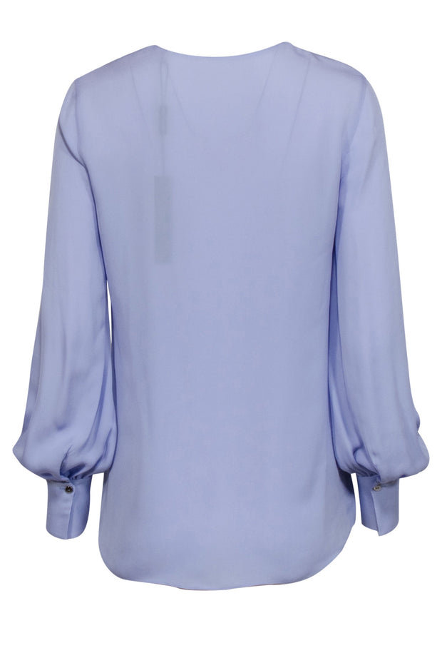 Current Boutique-Elie Tahari - Lavender Silk Long Sleeve Blouse Sz XS