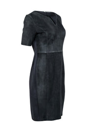 Current Boutique-Elie Tahari - Charcoal Grey Suede Front Shift Dress Sz 8