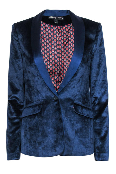 Current Boutique-Elizabeth & James - Navy Velvet Blazer Sz 4