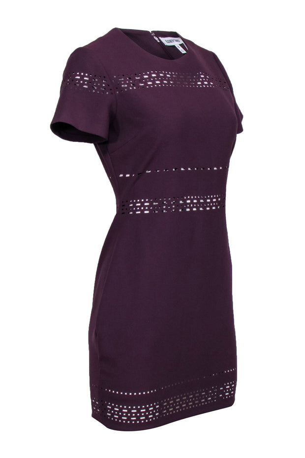 Current Boutique-Elizabeth & James - Plum Purple “Ari” Dress w/ Lasercut Details Sz 8