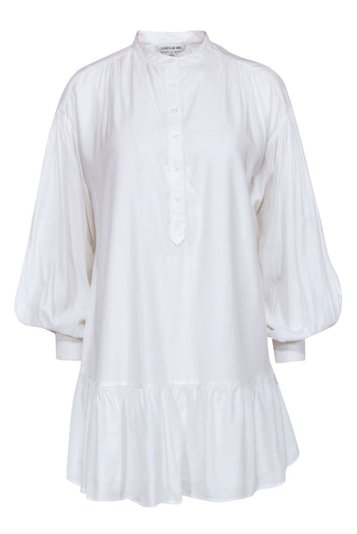 Current Boutique-Elizabeth & James - White Quarter Button Down Shirt Dress Sz XS