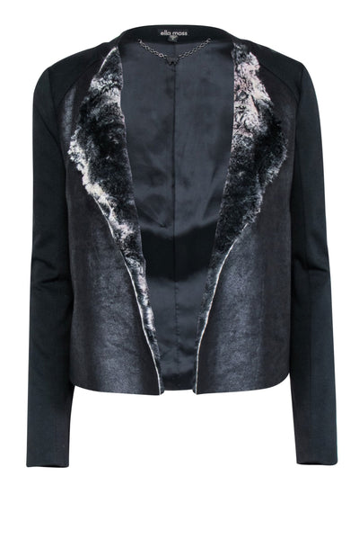 Current Boutique-Ella Moss - Black w/Faux Fur Front Jacket Sz S