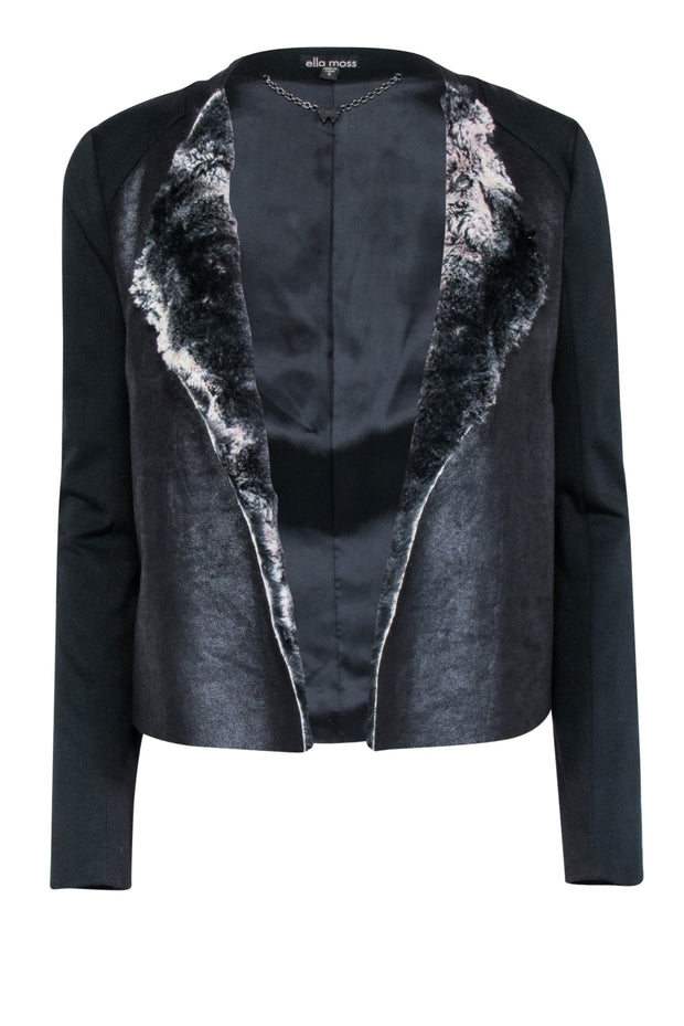 Current Boutique-Ella Moss - Black w/Faux Fur Front Jacket Sz S