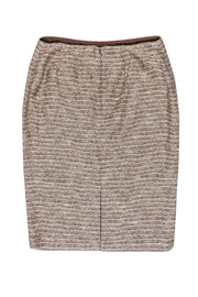 Current Boutique-Ellen Tracy - Cream, Brown & Gold Textured Knit Skirt Sz 4