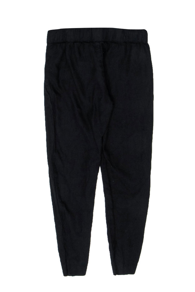 Current Boutique-Enza Costa - Black French Linen Drawstring Pants Sz S