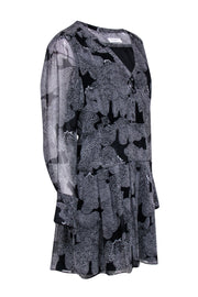 Current Boutique-Equipment - Black & White Long Sleeve Abstract Print Dress Sz 6