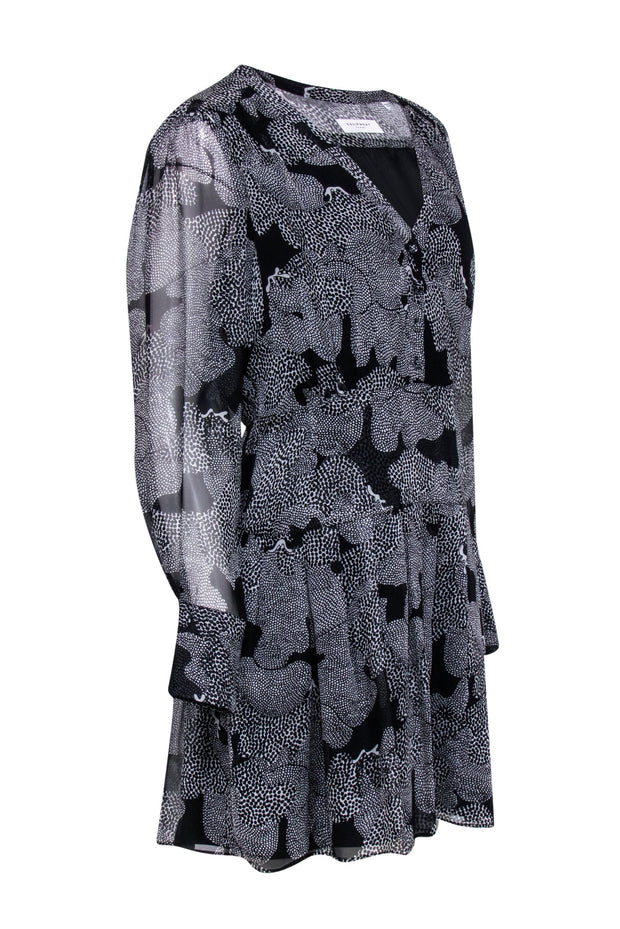 Current Boutique-Equipment - Black & White Long Sleeve Abstract Print Dress Sz 6
